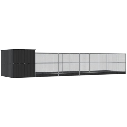  Kavez za ptice s produžetkom srebrni 1118x303x216 cm čelični Slike