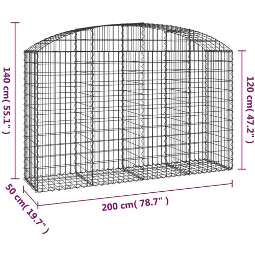  Gabionska ko&amp;scaron;ara s lukom 200x50x120/140 cm pocinčano željezo Slike
