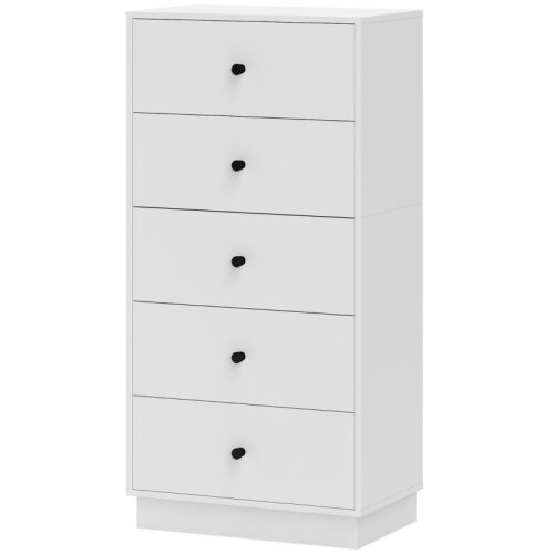 Nesta Komoda s 5 predali, moderna omarica iz lesa, bela, 47x29x95 cm, za dnevno sobo, spalnico in hodnik, (5000493258) Cene