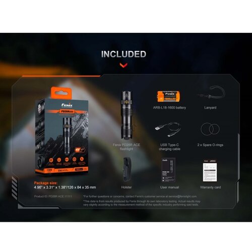 Fenix PD26RACE - punjiva led baterijska lampa, prigu&amp;scaron;iva, led/usb, 1600 mah, IP68, 1300 lm, 556 h, crna Slike