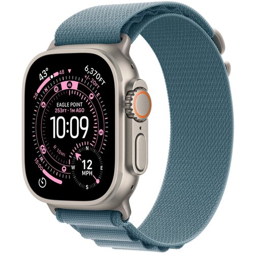 Apple watch ultra 3 gps + cellular 49mm natural titanium case with light blue alpine loop - medium Cene
