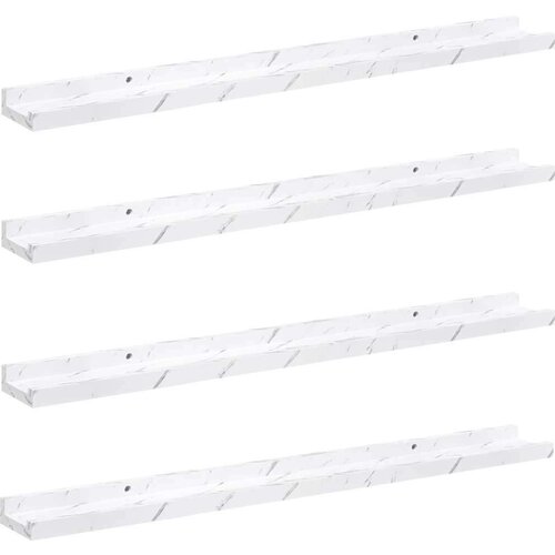  Polica na zidu s policom 4 pcs Bijeli mramor 80 x 9 x 3 cm Slike