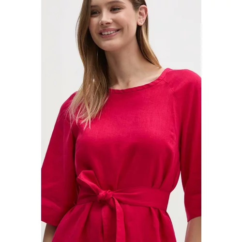 United Colors Of Benetton Lanena obleka roza barva