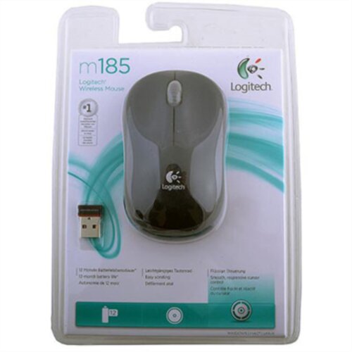 Logitech M185 Wireless mini mi&amp;scaron;ka, črna-siva Slike