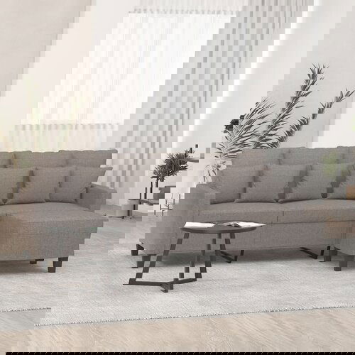 VidaXL Trosjed s tabureom smeđesivi 180 cm od tkanine Slike