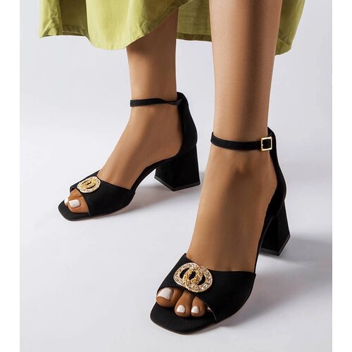 Gemre Black suede block heel sandals Karino Cene