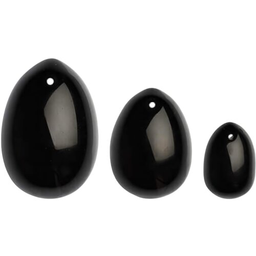 La Gemmes Yoni - komplet kroglic za gekone - črni obsidian (3 kosi) Cene