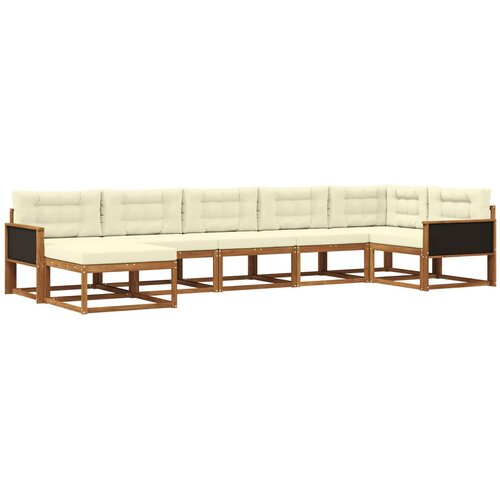 vidaXL Zunanja garnitura za sedenje z blazino 7 pcs Naravna in smetana, (5000282274) Cene