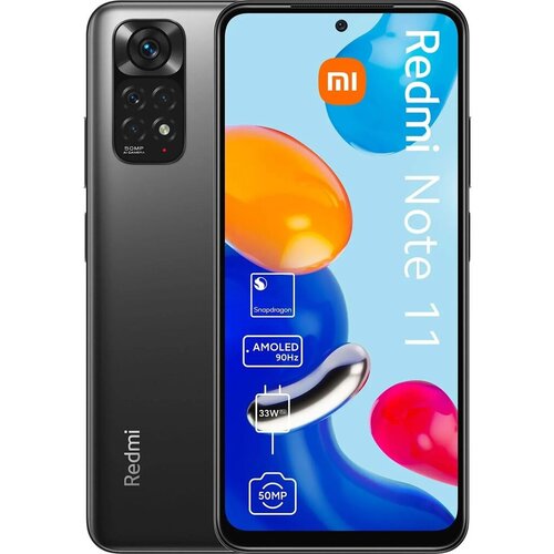 Xiaomi refabrikovani mobilni telefon redmi note 11 4G, 6.43", 2400 x 1080, 90 hz, 48 mp, 16 mp, 4/64GB, sivi Cene