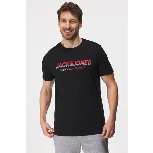 Jack & Jones Majica 'Work' svetlo rdeča / črna / bela