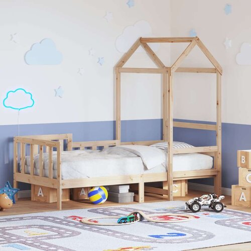  Dnevni krevet s krovom bez madraca 80 x 200 cm masivno drvo - Prirodna 80 x 200 cm Cijene