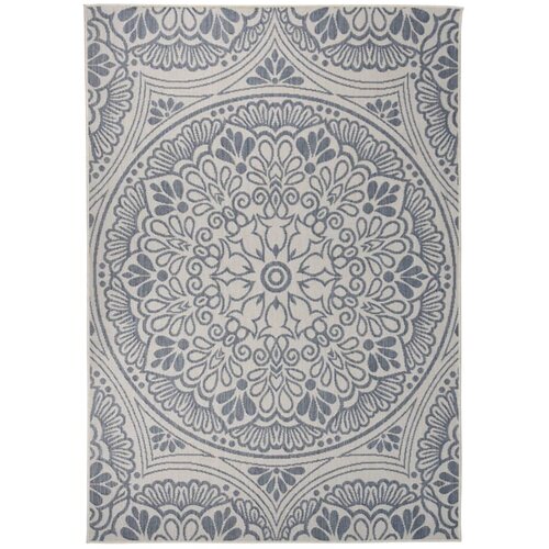 Furnova Zunanja preproga plo&amp;scaron;čato tkanje 160x230 cm modri vzorec, (21930739) Slike