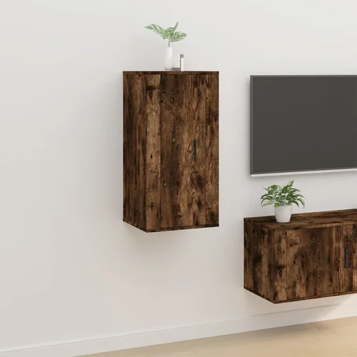 The Living Store Stenska TV omarica dimljen hrast 40x34,5x80 cm - Stenska TV Omarica, (21376986)