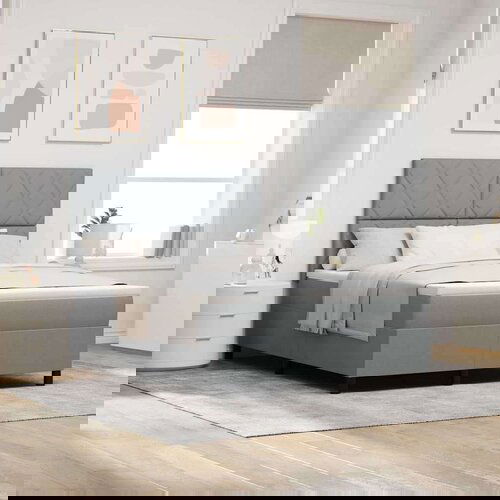 Box spring krevet Svjetlosiva 140 x 190 cm tkanina Slike