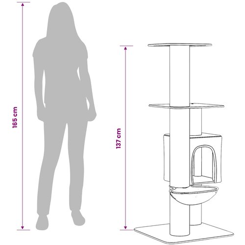  Mačje drvo s sisalnim postoljima za grebanje Tamnosiva 137 cm Slike