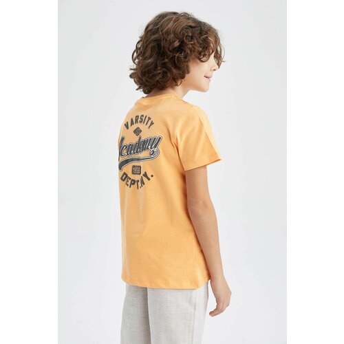 Defacto Boy's Crew Neck Printed Back Short Sleeve T-Shirt Cene