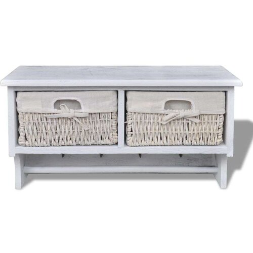 VidaXL Zidna polica bijela 60 x 23,5 x 33 cm od drva paulovnije Slike