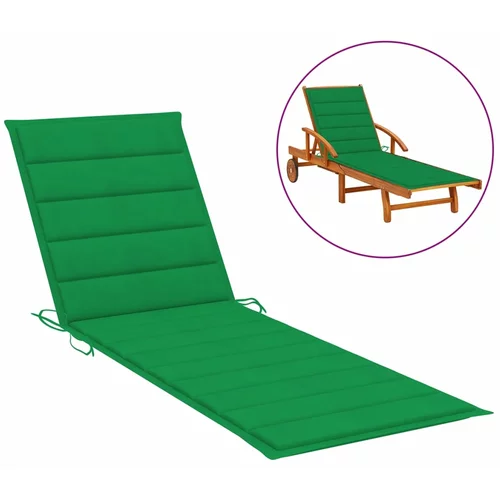 vidaXL jastuk za ležaljku za sunčanje zeleni 200x50x3 cm od tkanine