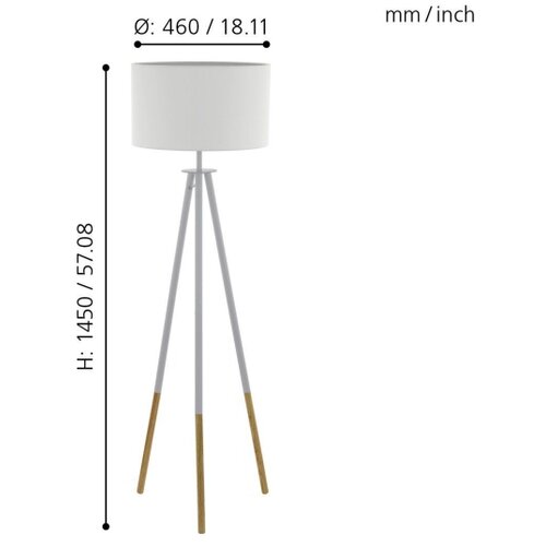 Eglo 49156 - Stojeća lampa BIDFORD 1xE27/60W/230V Slike