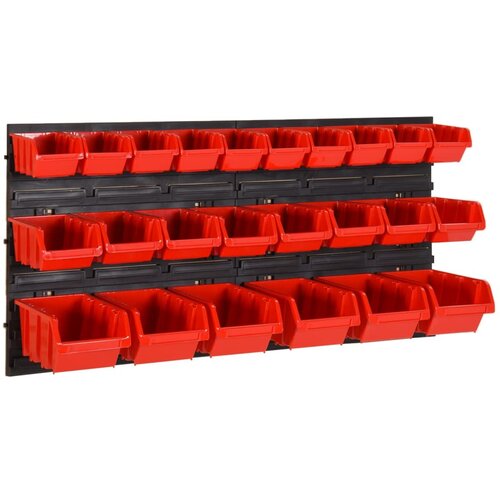  Set polica za radionicu od 26 dijelova, crvene i crne, 77 x 39 cm, polipropilen Cijene