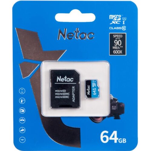 Netac Micro SDXC 64GB P500 Standard NT02P500STN-064G-R + SD adapter Slike