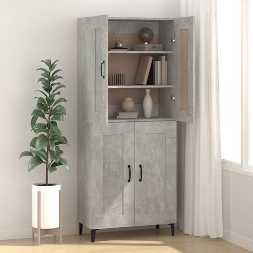 Komoda siva boja betona 69,5 x 34 x 90 cm od konstruiranog drva Slike