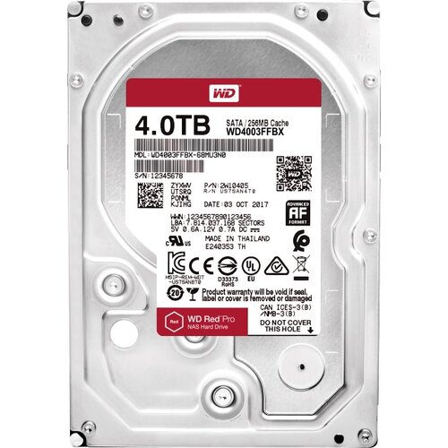Western Digital 4TB 3.5 inča SATA III 256MB 7.200 4003FFBX Red Pro hard disk Slike