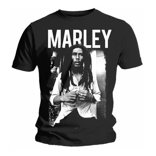 Bob Marley majica Logo M Črna-Bela