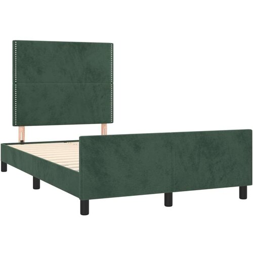  Okvir za krevet s uzglavljem tamnozeleni 120x190 cm bar&amp;scaron;unasti Slike