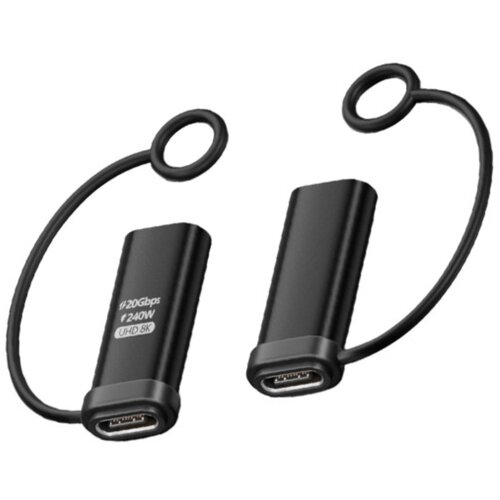 INF Obojestranski Type-C ženski adapter z vrvico, 20GB, črn, (5000326813) Slike