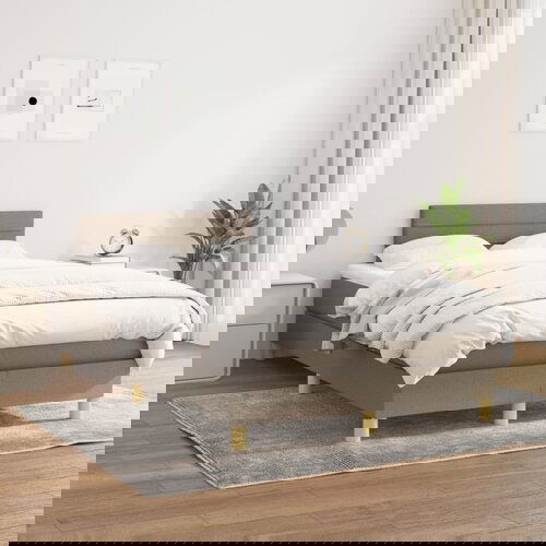 The Living Store Box spring postelja z vzmetnico taupe 120x200 cm blago - Box Spring Postelja, (21513071) Cene