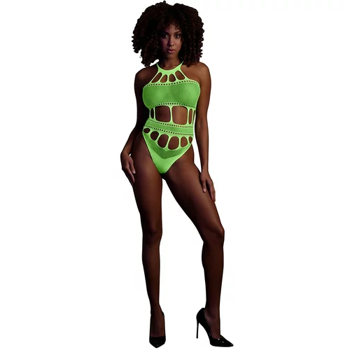 Ouch! Glow in the Dark Body with Grecian Neckline Neon Green S/M/L