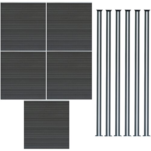 Monster Kompozitne ograjne plo&scaron;če in LED stebrički 1,8 m x 8,6 m - sivi, (5000159847) Cene
