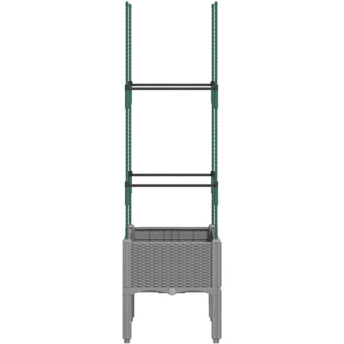  Vrtna sadilica s re&amp;scaron;etkom svjetlosiva 40 x 40 x 142,5 cm PP Slike