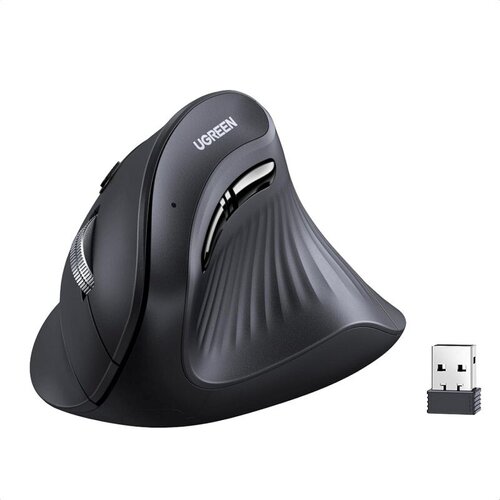 Ugreen bežični vertikalni mi&amp;scaron; 25444, Bluetooth + 2.4G, 4000 DPI, Crni Slike