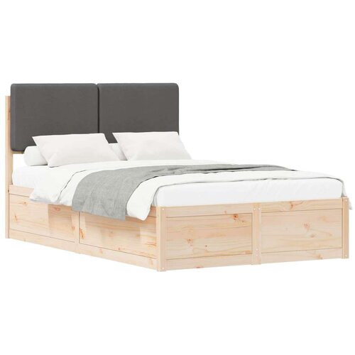  Krevetni okvir s tapiciranim uzglavljem Tamno siva 120 x 190 cm Slike