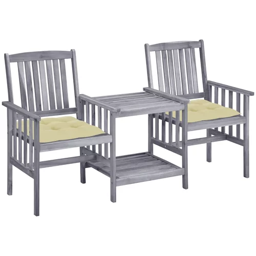 vidaXL vrtne stolice s čajnim stolićem i jastucima od bagremovog drva