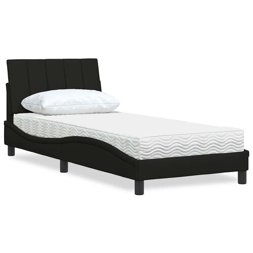 vidaXL Krevet s madracem crni 90x190 cm od tkanine Cene