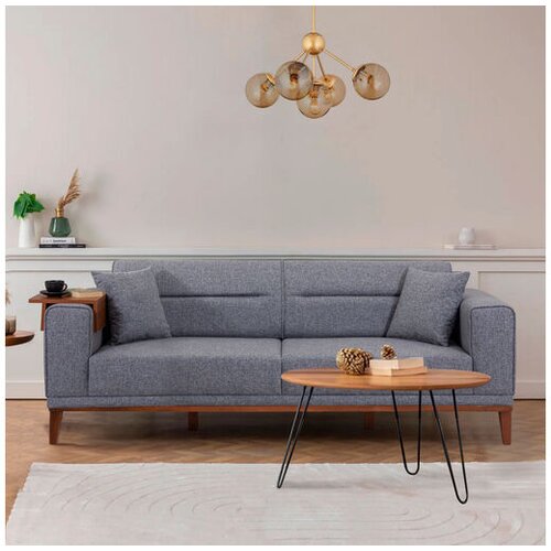Atelier Del Sofa Temno siva raztegljiva sedežna garnitura 223 cm Liones – Cene