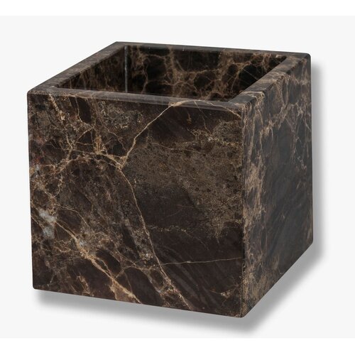 Mette Ditmer Denmark Tamno smeđi mramoran kupaonski organizator za pamučne vatice Marble – Cijene