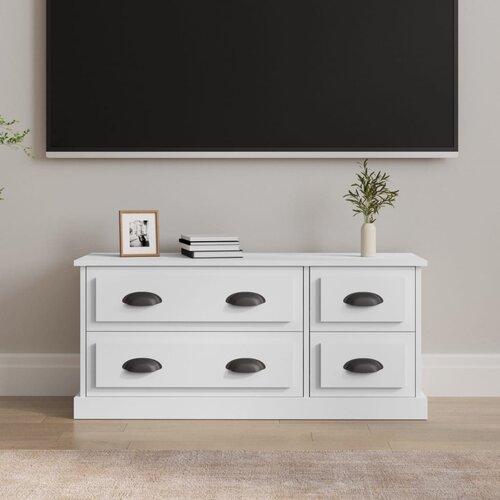 vidaXL TV omarica bela 100x35,5x45 cm inženirski les Cene