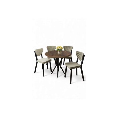 Hanah home Set trpezarijskog stola i stolica (5 delova) Agnes Baroque Cream Cene