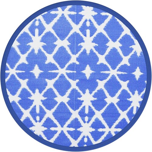 Maison Chic Zunanja Preproga, Rug modra in bela Ø160 cm PP, (22122744) Cene