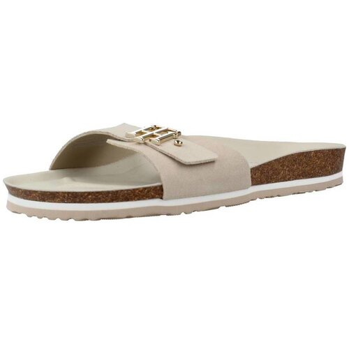 Tommy Hilfiger Natikači TH M0LDED FOOTBED FLAT S Bež Slike