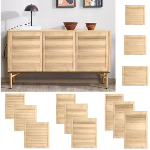 VidaXL Vrata sa žaluzinama 4 kom od masivne borovine 99,3 x 49,4 cm Slike