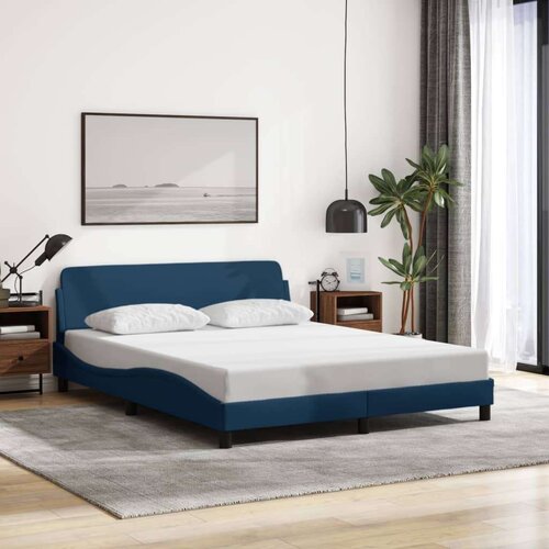 vidaXL Okvir za krevet s uzglavljem plavi 160 x 200 cm od tkanine Cene