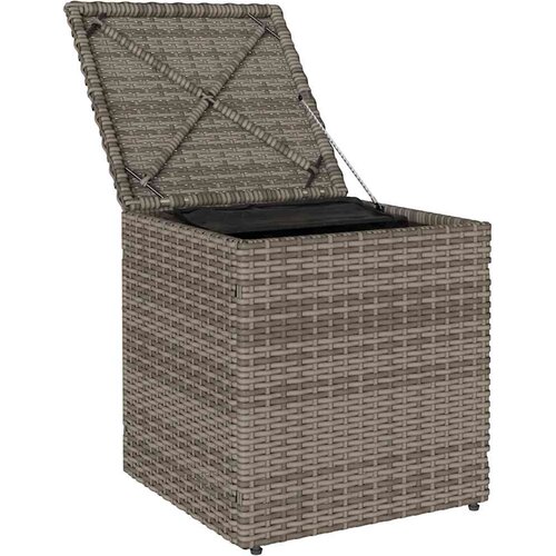  Vrtni tabure s jastucima 2 kom sivi 40x40x43 cm poliratan Slike