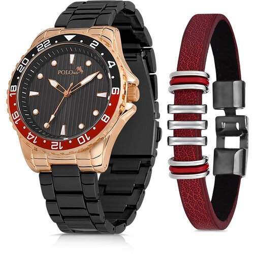 Polo Air Metal Strap Sports Men&amp;#039;s Wristwatch Bracelet Combination Black Copper Case Slike