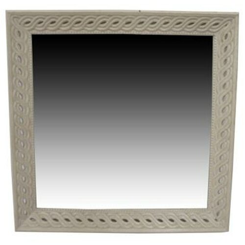  Stensko ogledalo Home ESPRIT Bela Naraven Mangov les Romantično 92 x 6 x 92 cm Slike