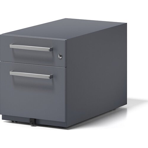 BISLEY Pomični predalnik Note™, 1 predal za obešalne mape, 1 univerzalni predal, VxŠxG 495 x 420 x 775 mm, z ročajem, antracitno siv Cene